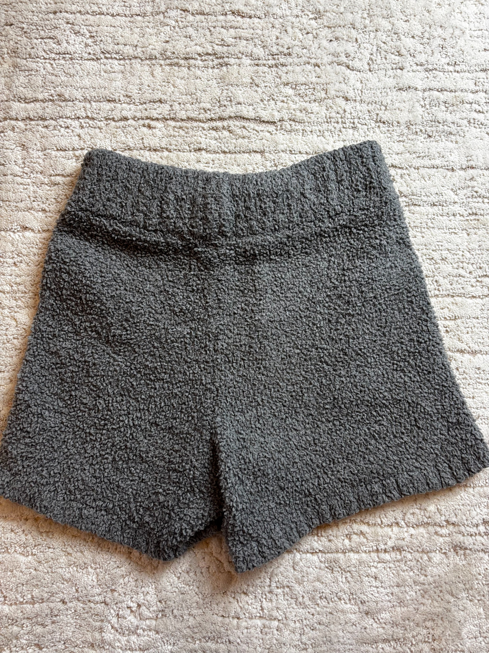 Skims Gray Teddy Fleece Shorts High Waist S M